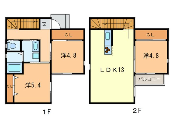 ブリッジビュ－Ａの物件間取画像